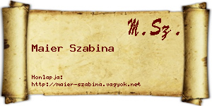 Maier Szabina névjegykártya
